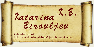 Katarina Birovljev vizit kartica